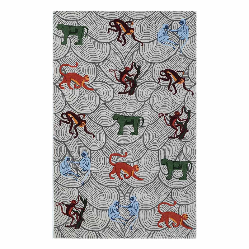 Monkey See Monkey Do Hand Tufted Woollen Rug By Anita Dalmia