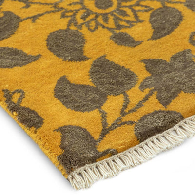 Parrot Hand Knotted Woollen and Viscose Rug By Anita Dalmia