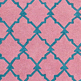 Pop Trelis Hand Tufted Pink Woollen and Viscose Rug