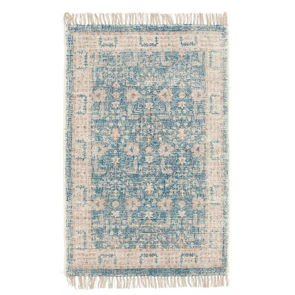 Nira Hand Woven Printed Polyester and Jute Dhurrie