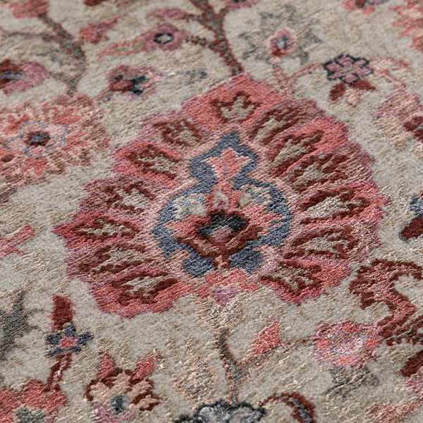 Vasyl Beige Hand Knotted Silk and Woollen Rug By JJ Valaya