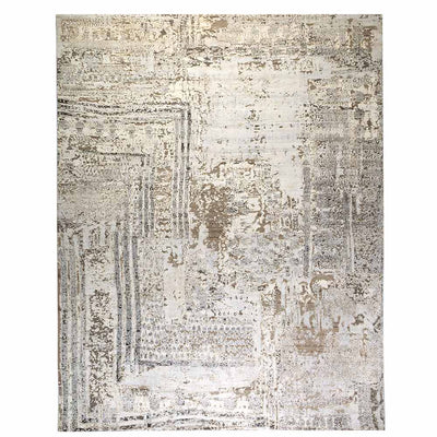Chanderi Hand Knotted Woollen And Silk Rug By Abraham & Thakore