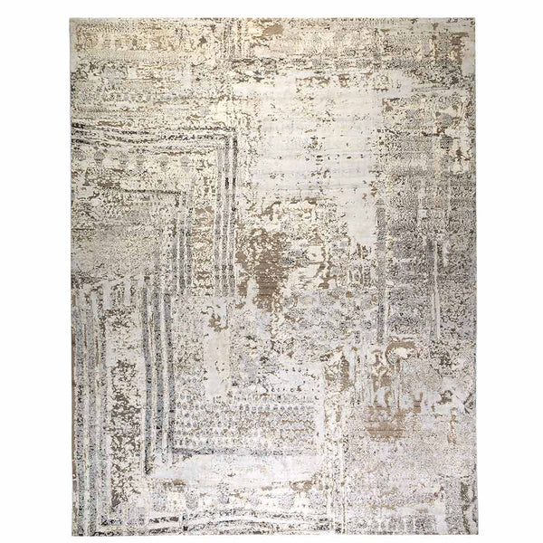 Chanderi Hand Knotted Woollen and Silk Rug By Abraham & Thakore