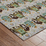 Elephant Flower Knotted Woollen and Viscose Rug By Anita Dalmia