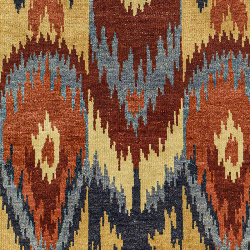 Ikat  Band Hand Knotted Woollen Rug