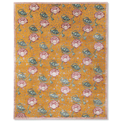 Tropical Hand Knotted Woollen and Viscose Rug By Anita Dalmia