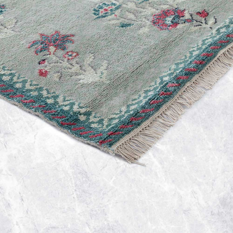 Baagh Hand Knotted Woollen and Cotton Rug
