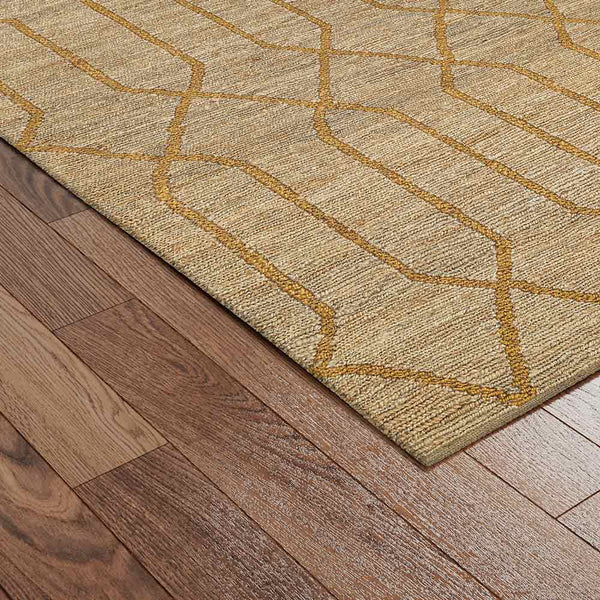 Golden Hand Knotted Jute Rug