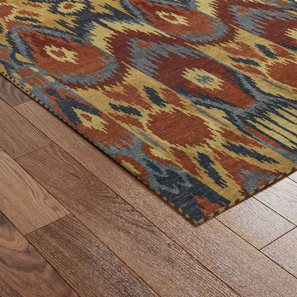 Ikat  Band Hand Knotted Woollen Rug