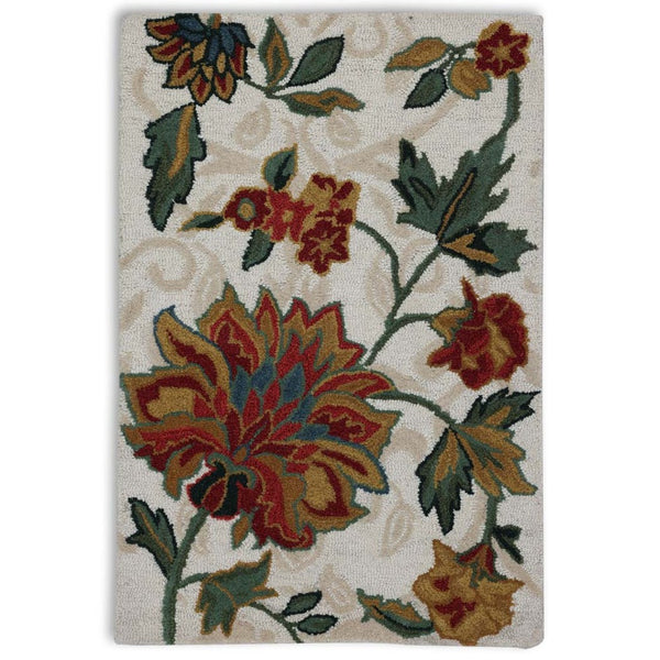 Floral Damas Hand Tufted Woollen Rug