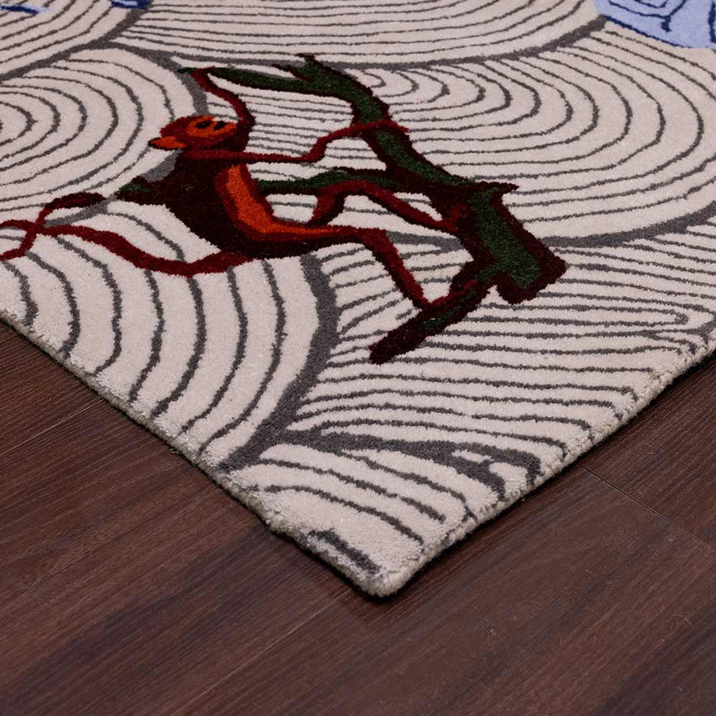 Monkey See Monkey Do Hand Tufted Woollen Rug By Anita Dalmia