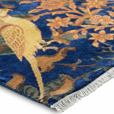 Botanical Hand Knotted Woollen and Viscose Rug By Anita Dalmia