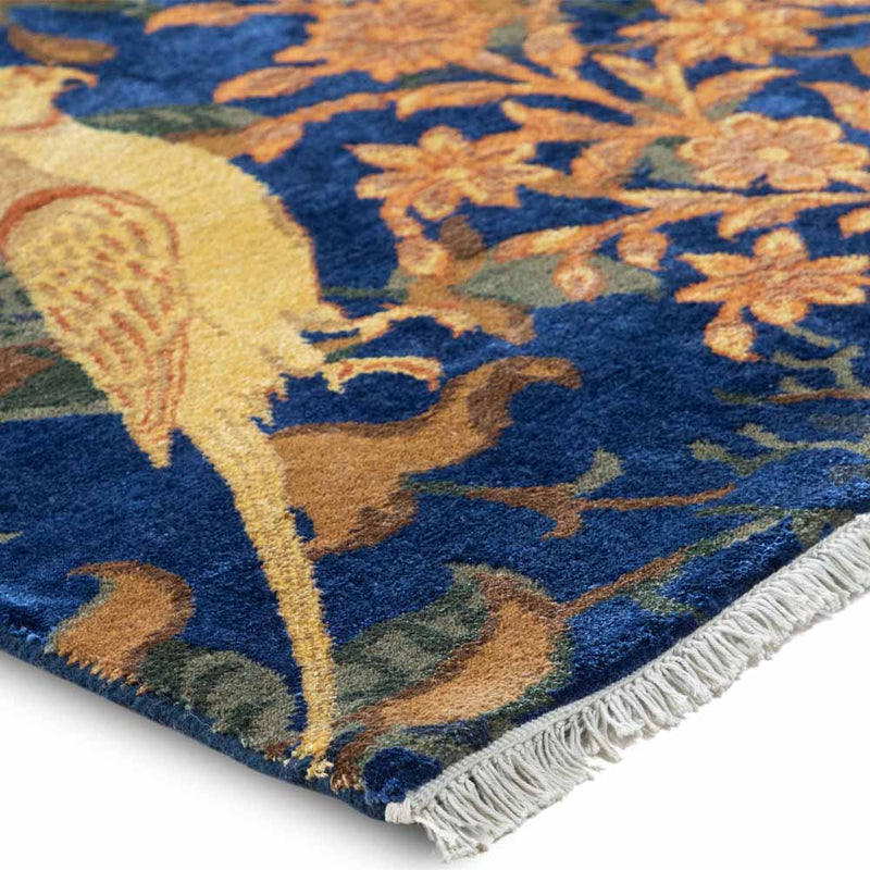 Botanical Hand Knotted Woollen and Viscose Rug By Anita Dalmia