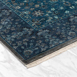 Vasyl Aqua Hand Knotted Silk and Wool Rug By JJ Valaya