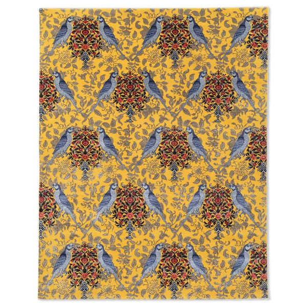 Parrot Hand Knotted Woollen and Viscose Rug By Anita Dalmia