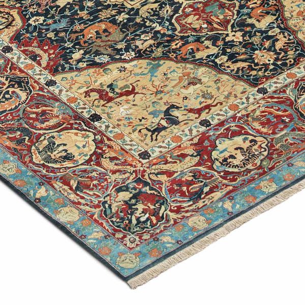 Hunting Hand Knotted Woollen Rug