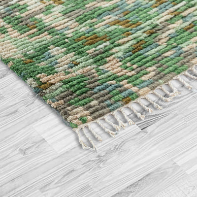 Fieldstone Moss Hand Woven Woollen Rug