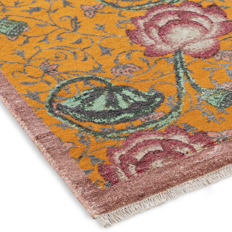 Tropical Hand Knotted Woollen and Viscose Rug By Anita Dalmia