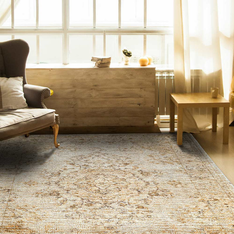 Marian Handloom Printed Woollen and Viscose rug