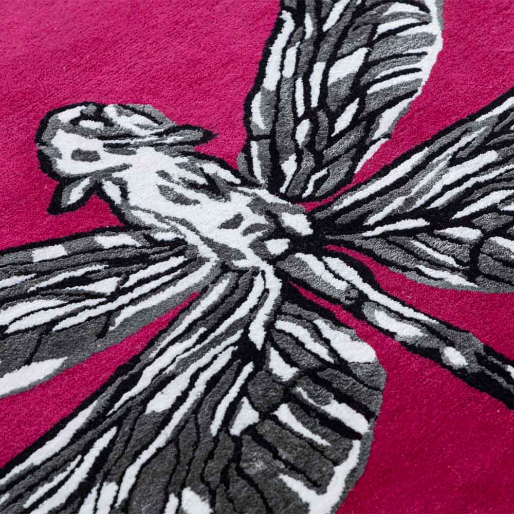 Dragonfly  Hand Tufted Woollen Rug By Anita Dalmia