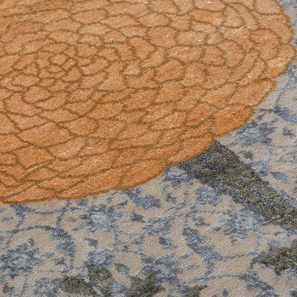 Hibiscus Hand Knotted Woollen And Viscose Rug By Anita Dalmia