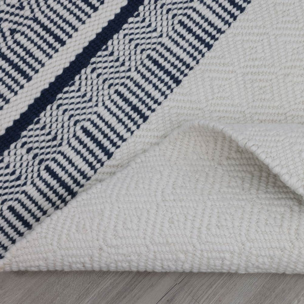 Indigo Hand Loom Recycled Polyester Dhurrie