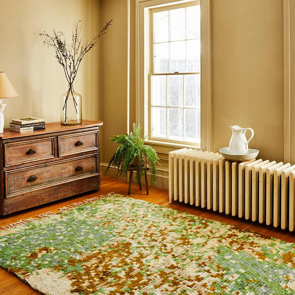 Fieldstone Moss Hand Woven Woollen Rug