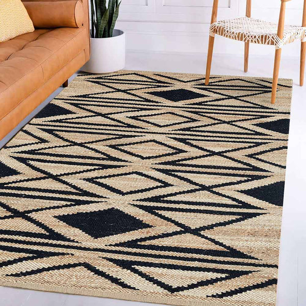 Maalin Hand Woven Woollen, Jute and Hemp Dhurrie