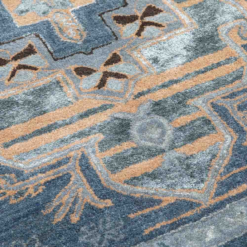 Medallion Hand Tufted Woollen and Viscose Rug