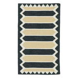 Sand Whitem Hand Woven Polyester Dhurrie