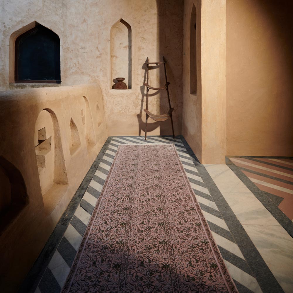 Lineflower Hand Knotted Woollen and Viscose Rug By Anita Dalmia