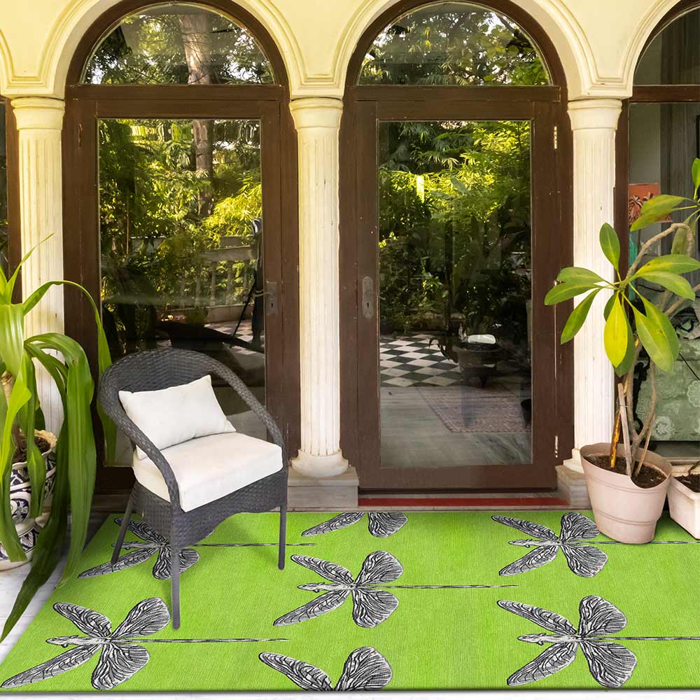 Dragonfly  Hand Tufted Woollen Rug By Anita Dalmia