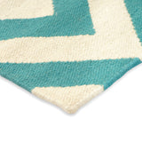 Zig Zag Hand Woven  Woollen Dhurrie