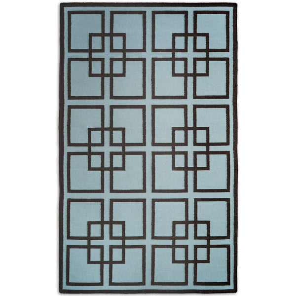 Overlapping Squares Hand Woven Woollen Dhurries