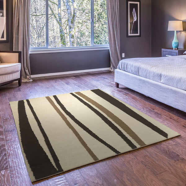 Vertical Stripes Hand Woven Woollen Dhurrie
