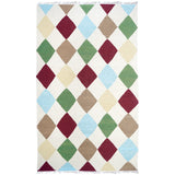 Block Diamonds Hand Woven Woollen and Vicose Dhurrie