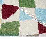 Block Diamonds Hand Woven Woollen and Vicose Dhurrie
