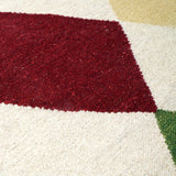 Block Diamonds Hand Woven Woollen and Vicose Dhurrie