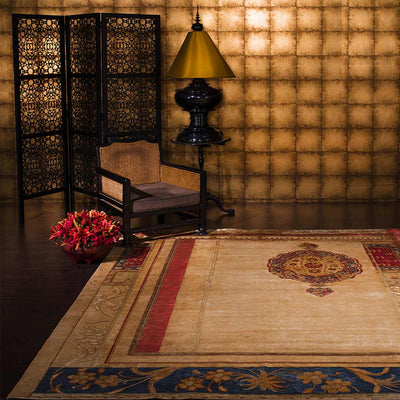Brocade Garden Hand Knotted Woollen and Silk Rug By Tarun Tahiliani