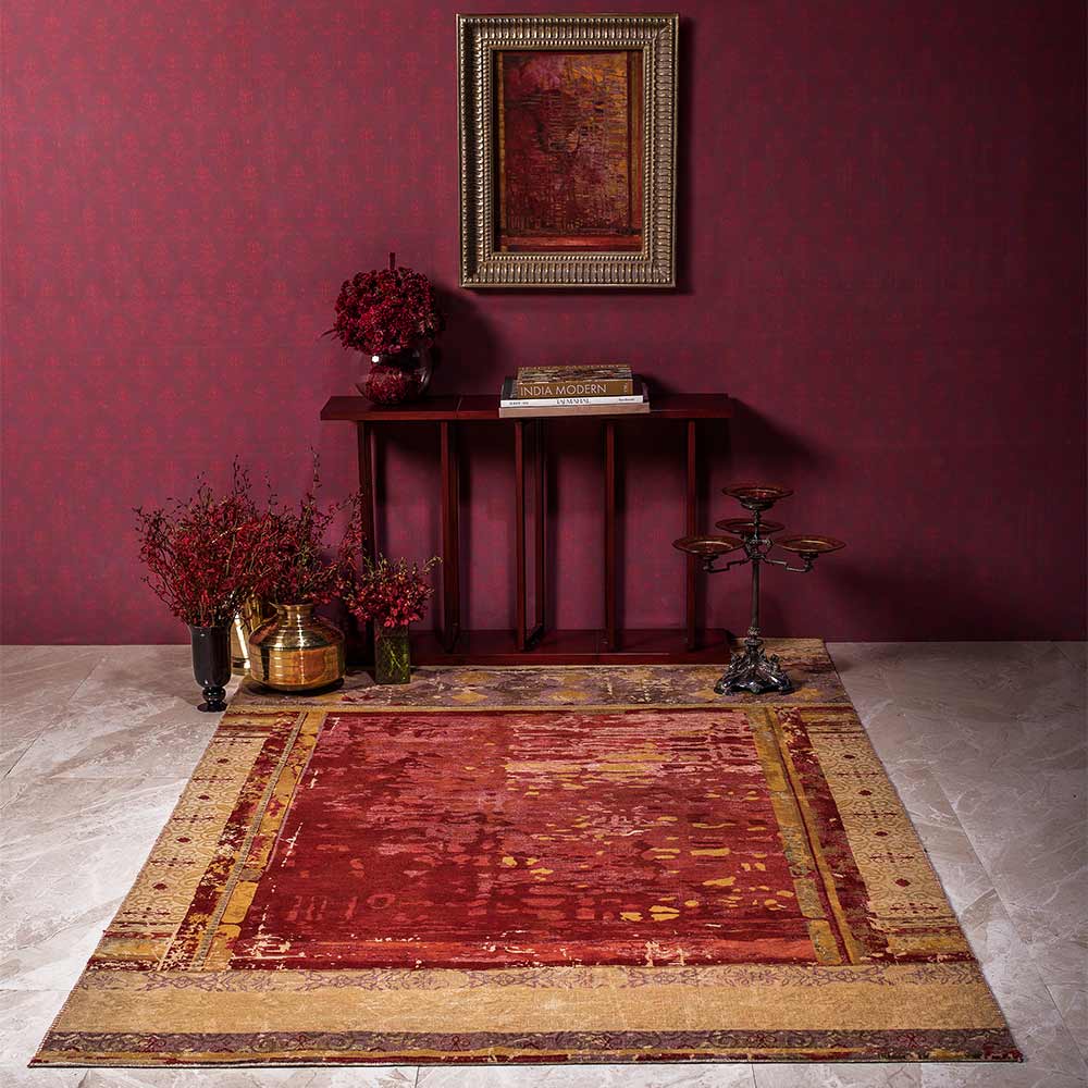 Urban Maze Hand Knotted Woollen and Silk Rug By Tarun Tahiliani