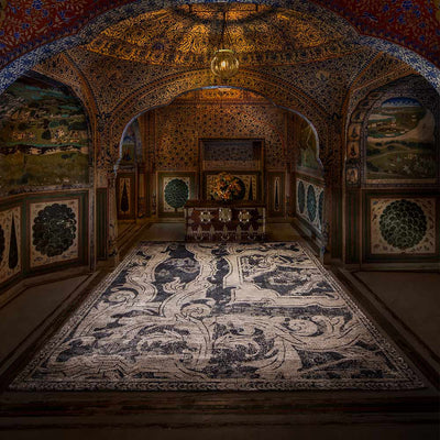 Totem Tryst Hand Knotted , Silk And Viscose Rug By Raghavendra Rathore