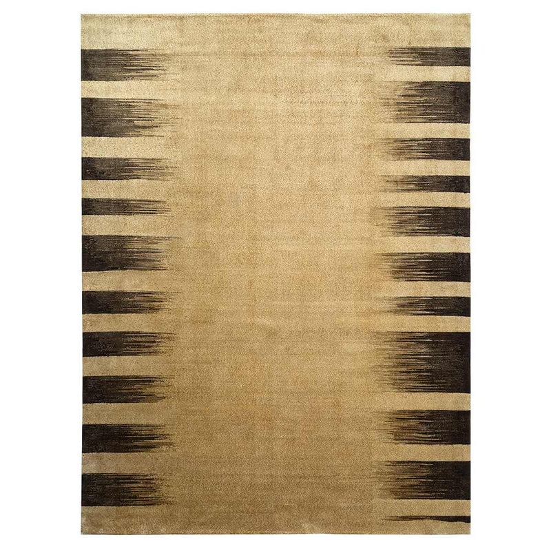 Ikat Hand Knotted Woollen and Silk Rug By Abraham & Thakore