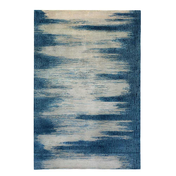 Leheriya Hand Knotted Woollen and Silk Rug