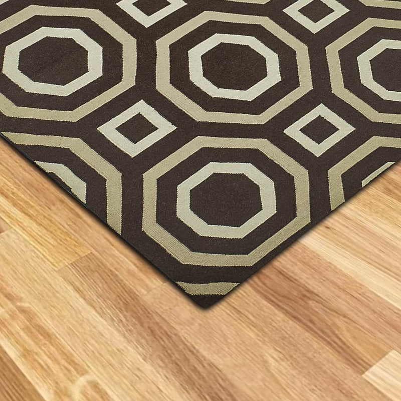 Octagon Hand Woven  Woollen Dhurrie