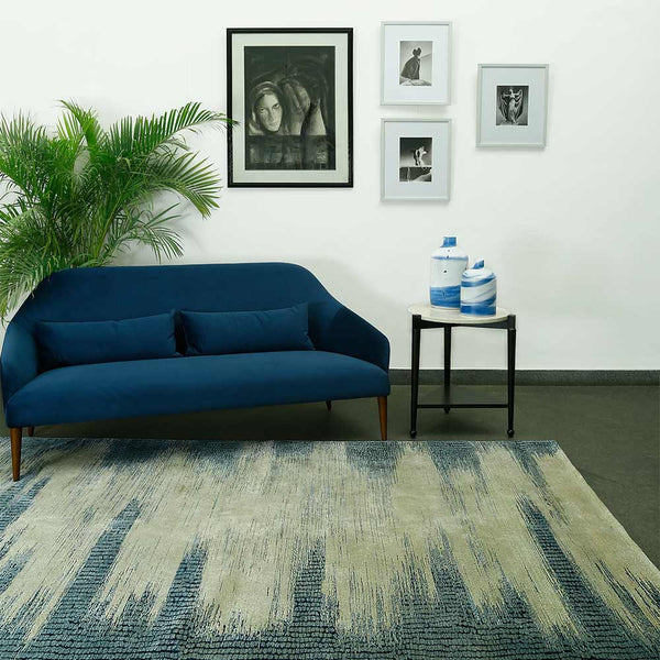 Leheriya Hand Knotted Woollen and Silk Rug By Abraham & Thakore