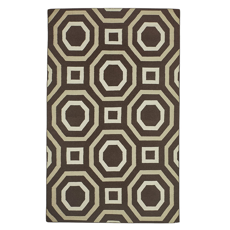 Octagon Hand Woven  Woollen Dhurrie
